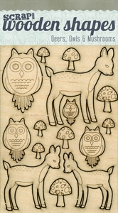Deers, Owls, & Mushrooms Scrap 365 Wooden Shapes