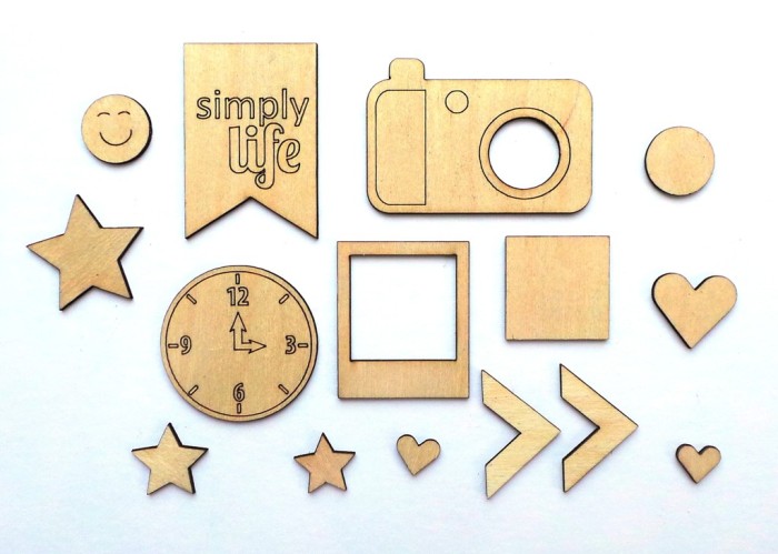 Simply Life Everyday Wood Veneer Shapes at the Happy Scatter Etsy Shop